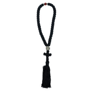 Κομποσχοίνι 50άρι με Φούντα Μεταλικό Σταυρό και Κόκκινη Χάντρα.